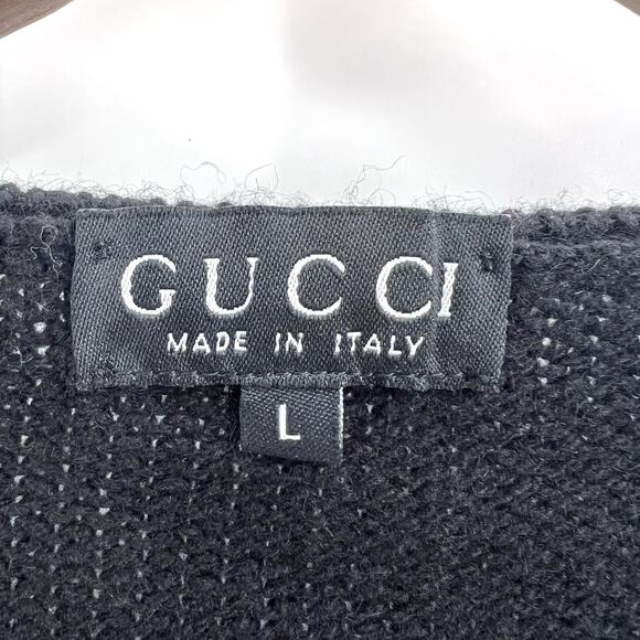 Gucci Black 100% Cashmere Cardigan Sweater Womens Large - Picture 6 of 8